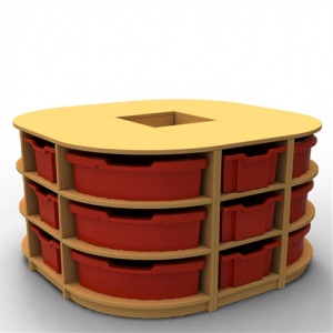 ''Curve'' Island Storage (3 Trays High)