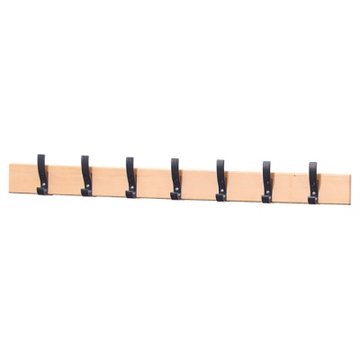 7 Hook ''Unbreakable'' Coat Rail - Black