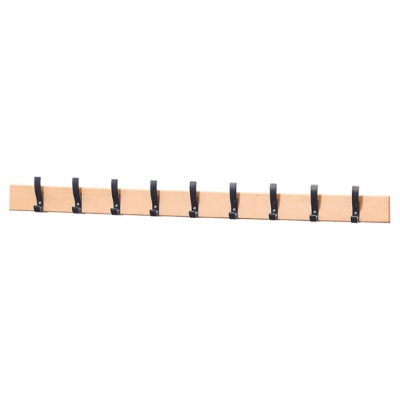 9 Hook ''Unbreakable'' Coat Rail - Black