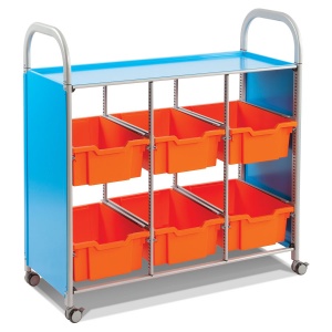 Callero Library Trolley + 6 Deep Trays