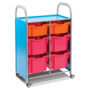 Callero Double Trolley + 2 Deep & 4 Extra Deep Trays