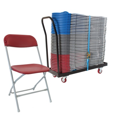 40 zlite® Straight Back Folding Chairs & Trolley