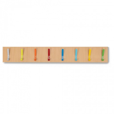 Monarch 8 Coloured Coat Hook Rail (Beech)