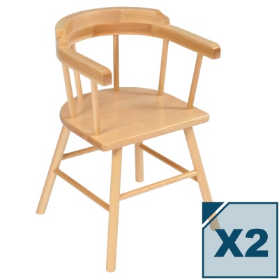 Childrens Wooden Captains Chair (Pack of 2)