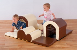 Toddler ''Tunnels & Bumps'' Brown & Cream Soft Blocks
