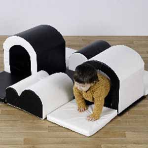 Toddler ''Tunnels & Bumps'' Black & White Soft Blocks