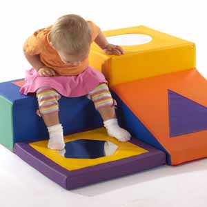 Children's Soft-Block Playring Mirror Trail - Multicolour