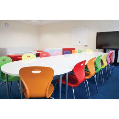 Advanced Premium Round Leg Half-Round School Table