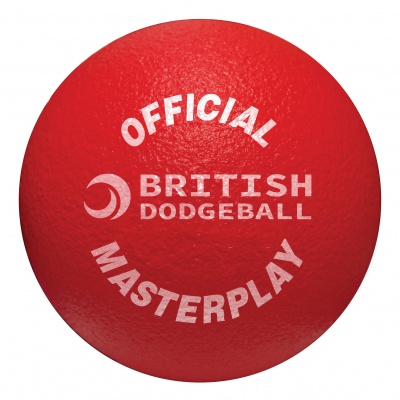 Official British Dodgeball Masterplay Foam Dodgeball 150mm, Red