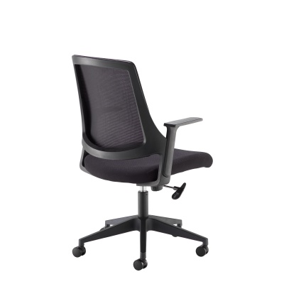 Duffy Black Mesh Back Operator Chair with Black Fabric Seat