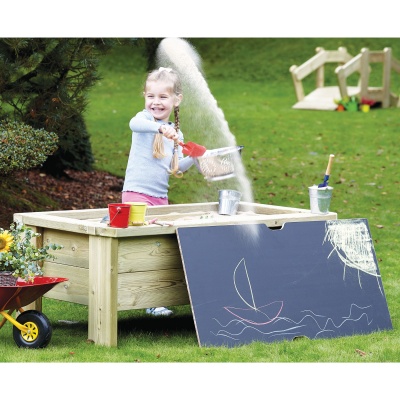Outdoor Raised Sandpit with Chalkboard Lid