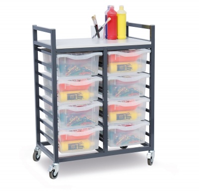 Monarch General Storage Trolley + 8 Double Trays