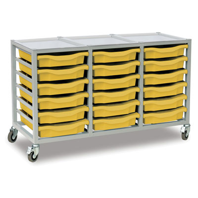 Monarch 18 Single Tray Trolley with Metal Top (Light Grey)