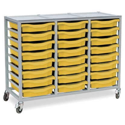 Monarch 24 Single Tray Trolley with Metal Top (Light Grey)