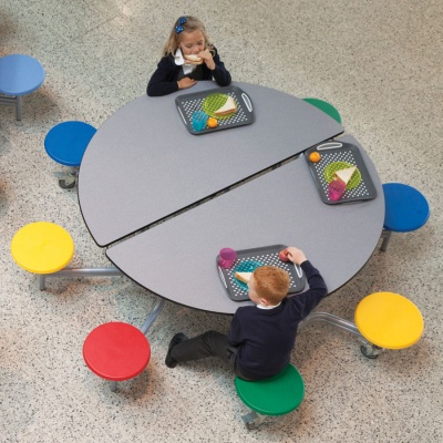 8 Seat Round Mobile Folding Table - Stools