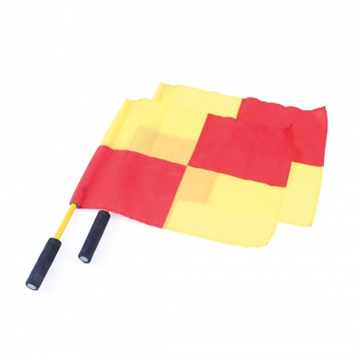 Linesman's Flag Chequered Red & Yellow - Pair