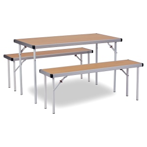10 Fast Fold Folding Tables & 20 Benches + Trolley