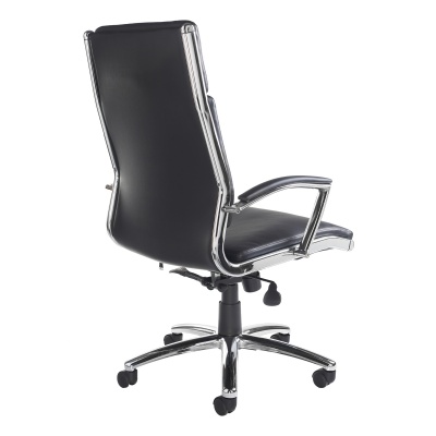 Florence High Back Executive Chair - Black Leather Faced