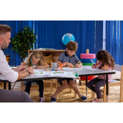 Tuf-Top Height Adjustable Rectangular Table - Grey