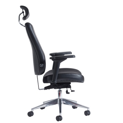Franklin High Back 24 Hour Task Chair - Black Faux Leather