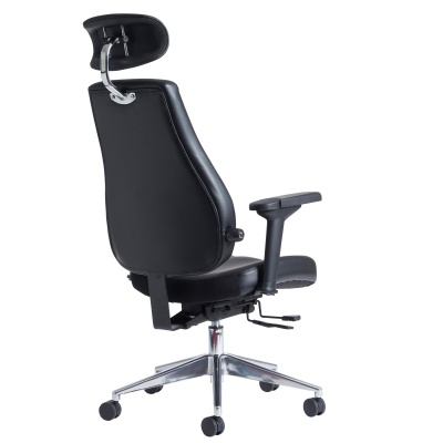 Franklin High Back 24 Hour Task Chair - Black Faux Leather