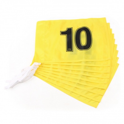 Numbered Golf Flag Polyester, Yellow, Numbered 10-18