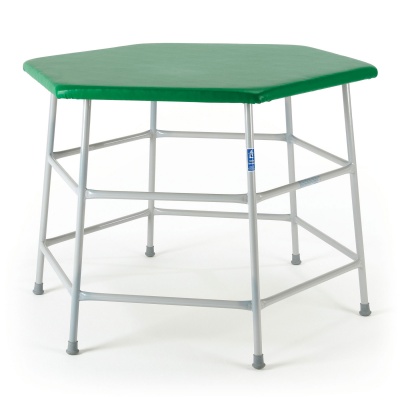 Padded Hexagonal Movement Table 840mm High, Green Top