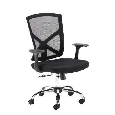 Hale Black Mesh Back Operator Chair with Black Fabric Seat