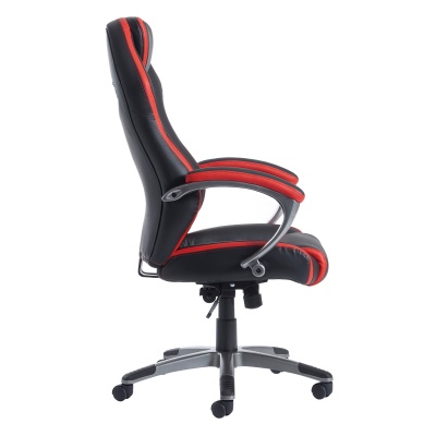 Jensen High Back Executive Chair - Black & Red Faux