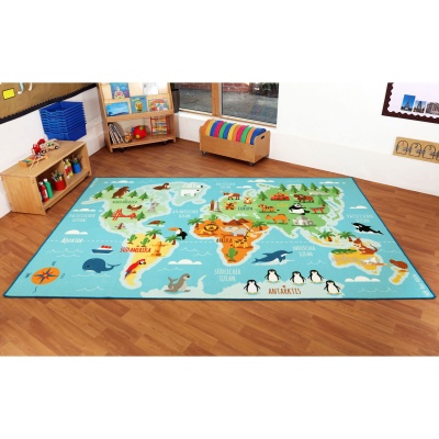 German Animals & Places of the World Carpet