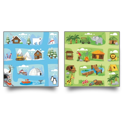 Small World Road Map Set 2 Indoor / Outdoor Carpets