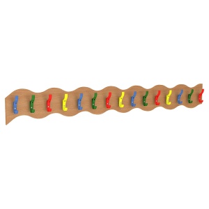 15 Coat Hook Wavy Rail - Multicoloured