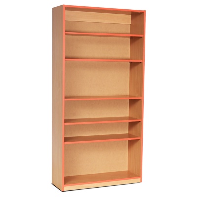 Open Bookcase with 5 Shelves & Tangerine Edging(1800H)