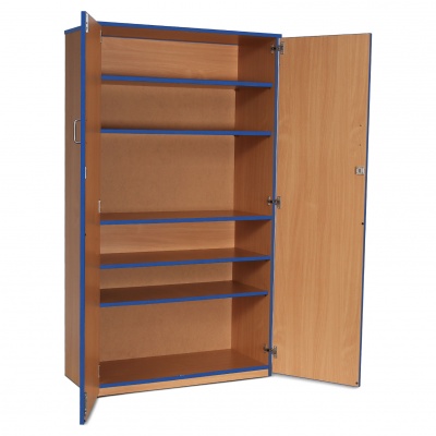 Lockable Cupboard with 5 Shelves & Blue Edging(1800H)