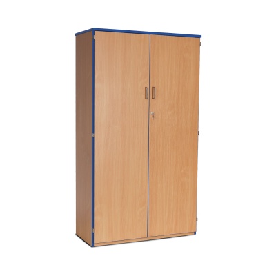 Lockable Cupboard with 5 Shelves & Blue Edging (1800H)