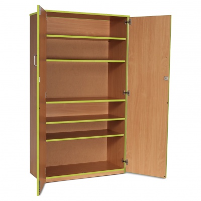 Lockable Cupboard with 5 Shelves & Lime Edging(1800H)