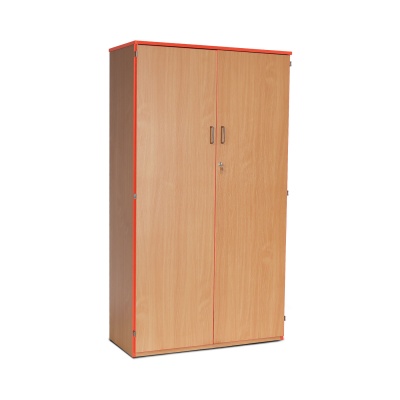 Lockable Cupboard with 5 Shelves & Tangerine Edging(1800H)