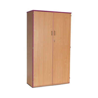 Lockable Cupboard with 5 Shelves & Purple Edging (1800H)
