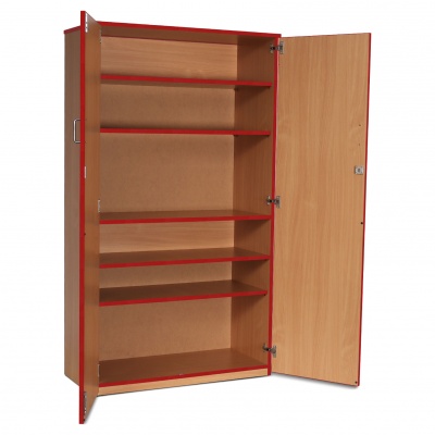 Lockable Cupboard with 5 Shelves & Red Edging(1800H)