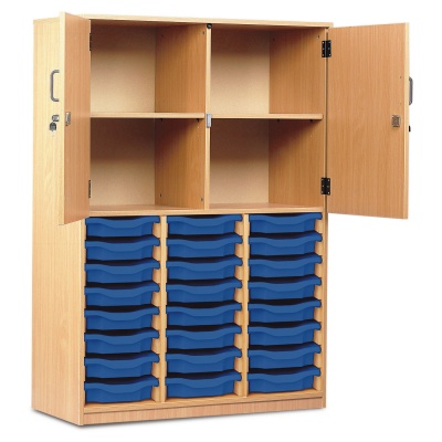 Monarch 24 Single Tray Cupboard + Half Locking Doors