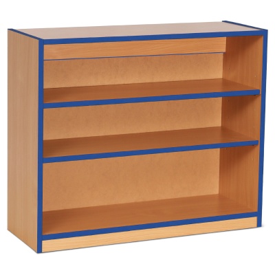 Open Bookcase with 2 Shelves & Blue Edging (750H)