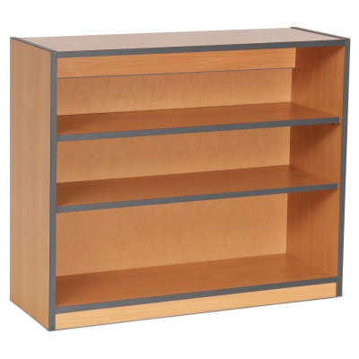 Open Bookcase with 2 Shelves & Dark Grey Edging (750H)