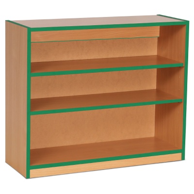 Open Bookcase with 2 Shelves & Green Edging (750H)
