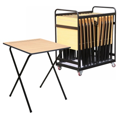 Mogo 25 Folding Exam Desks + Trolley