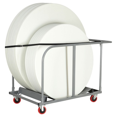 Round Poly-Folding Table Trolley