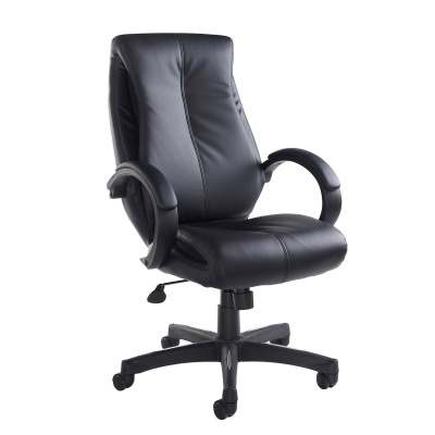 Nantes High Back Managers Chair - Black Faux Leather
