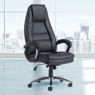 Noble High Back Managers Chair - Black Faux Leather