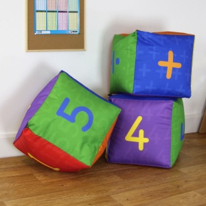 Primary Maths Cube Bean Bag - Pack of 3