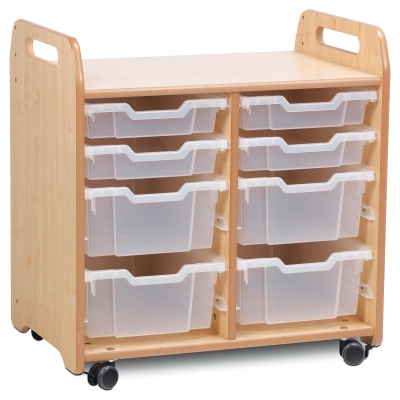 Mobile Storage Unit + 4 Shallow & 4 Deep Trays | theClassroom.co