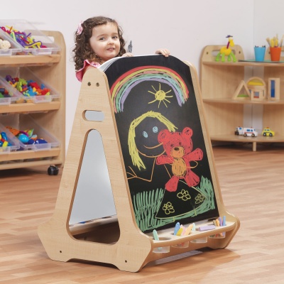 Double-sided 2 Station Chalk/Whiteboard Easel